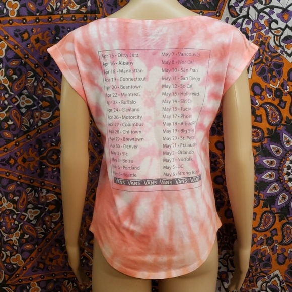 Vans 2013 Tie Dye Warped World Tour T-Shirt Size Small - Picture 6 of 7